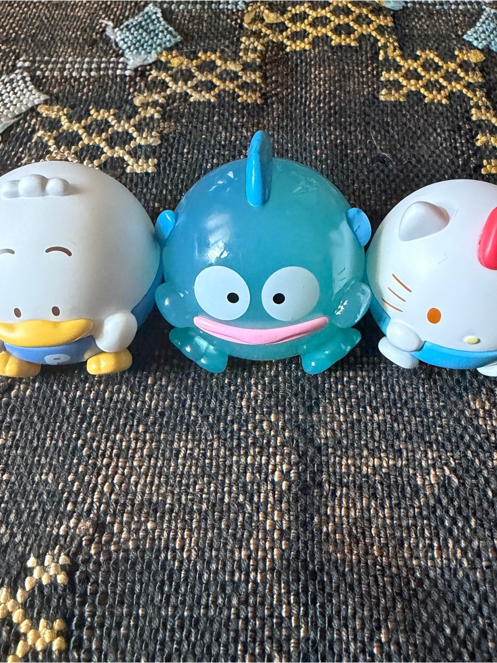 NWT Sanrio Character Roundy Mini figures Pekkle, Crystal Hangyodon & Hello Kitty